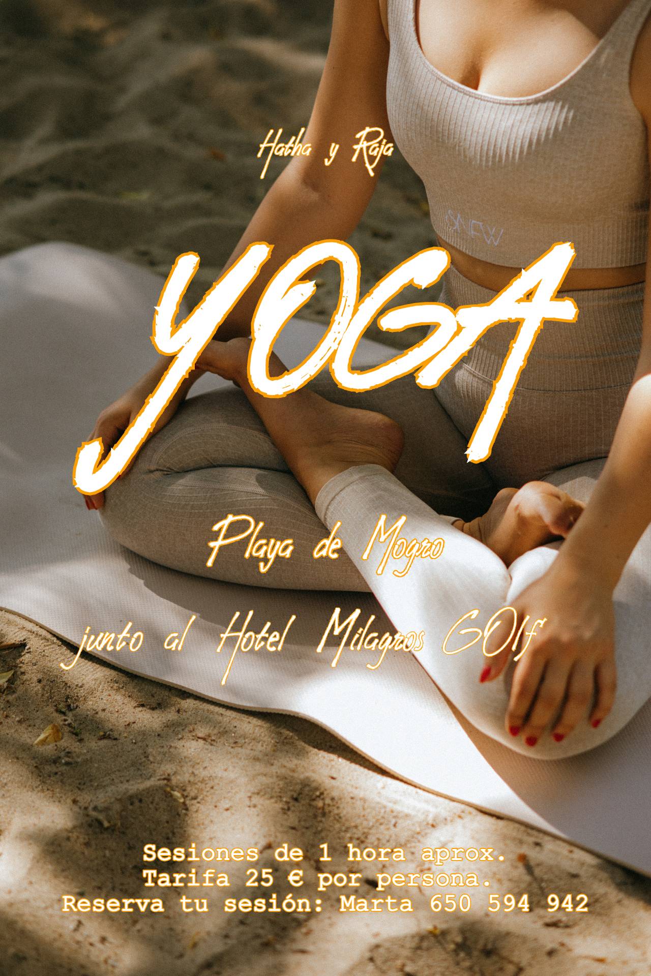 cartel yoga en la playa