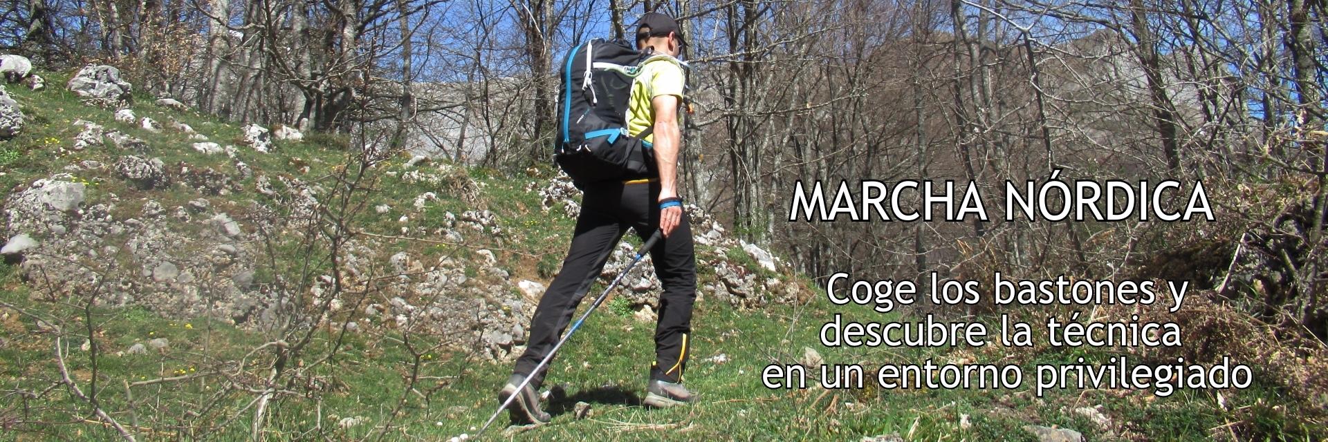 actividad de marcha nórdica en Picos de Europa, Liébana, Cantabria