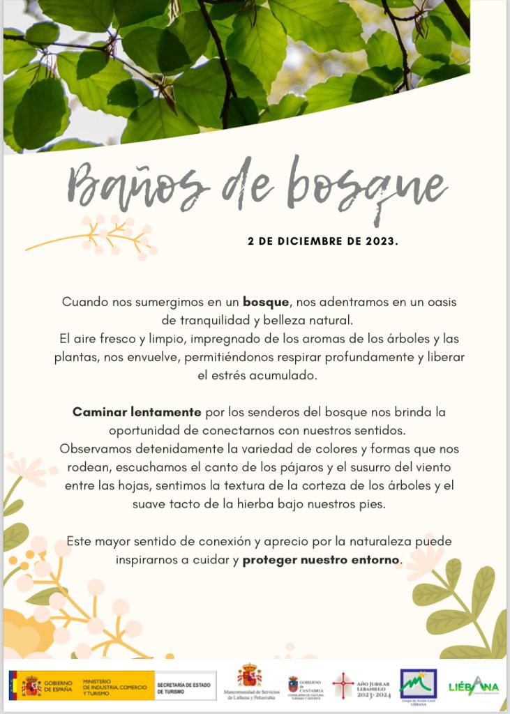 cartel baños de bosque
