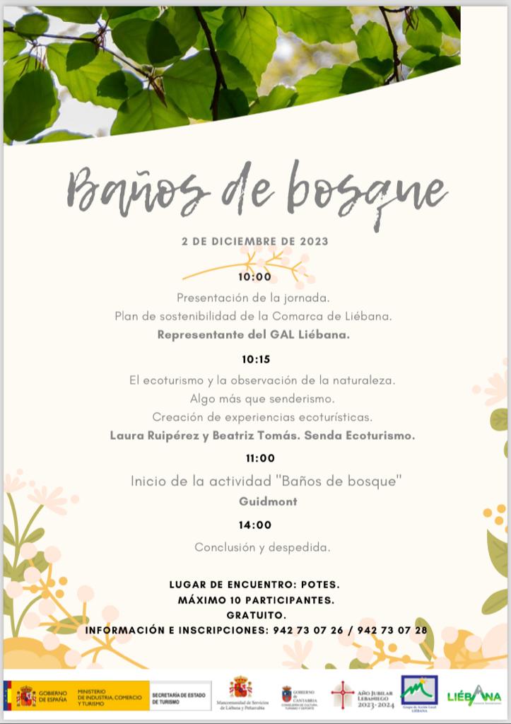 cartel baños de bosque